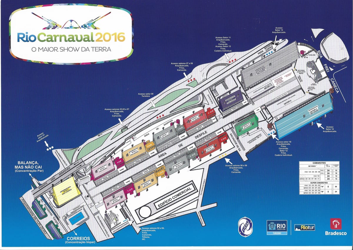 mapa de Río de carnaval