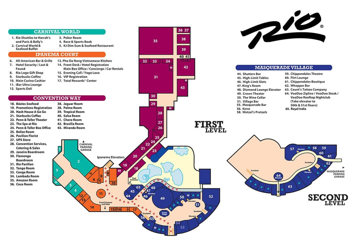 mapa de Río de casino