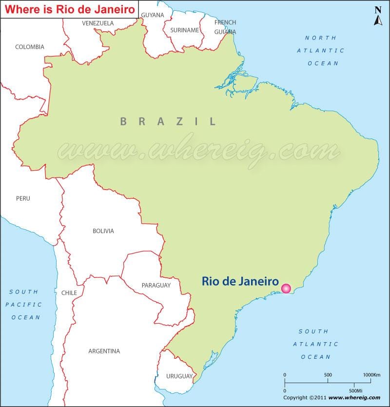 show en Río de Janeiro en un mapa
