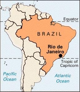 Río de Janeiro, en brasil, mapa