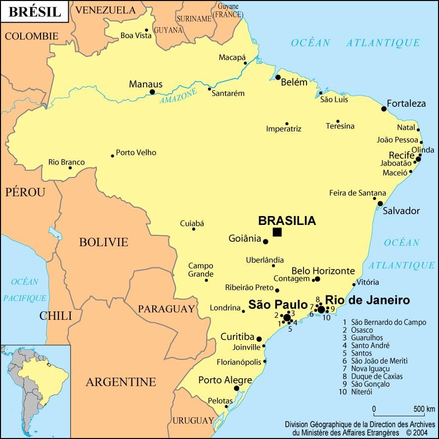 mapa de brasil muestra de Río de Janeiro