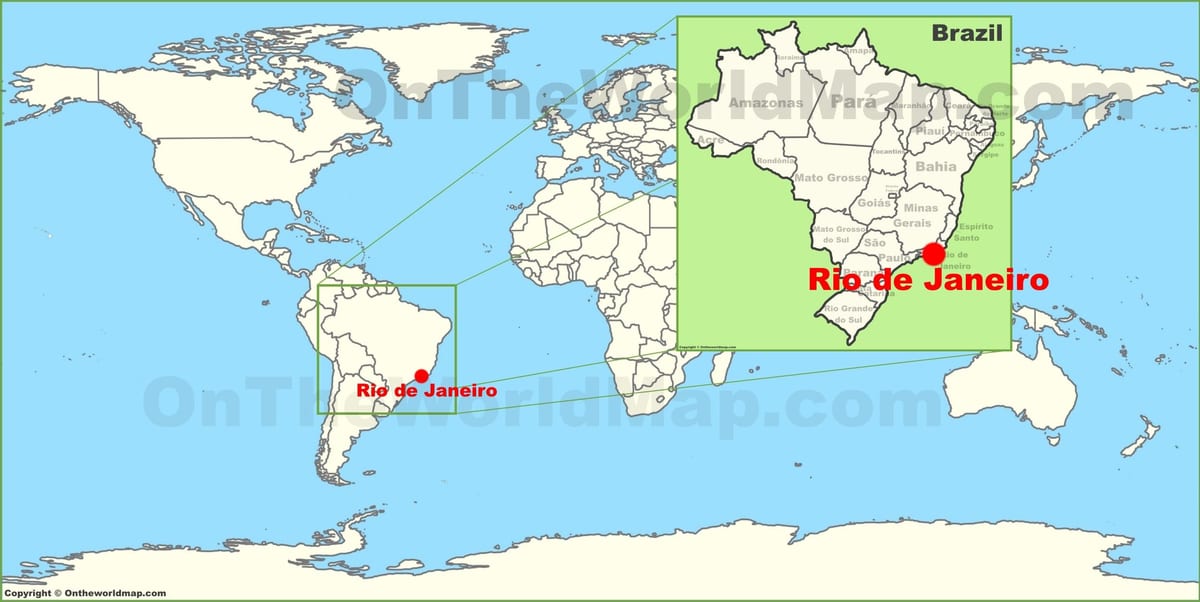 mapa del mundo de Río de Janeiro, brasil