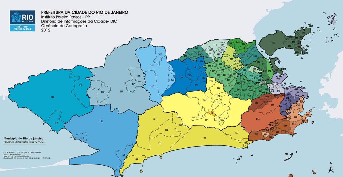 Río de Janeiro, arrondissement mapa