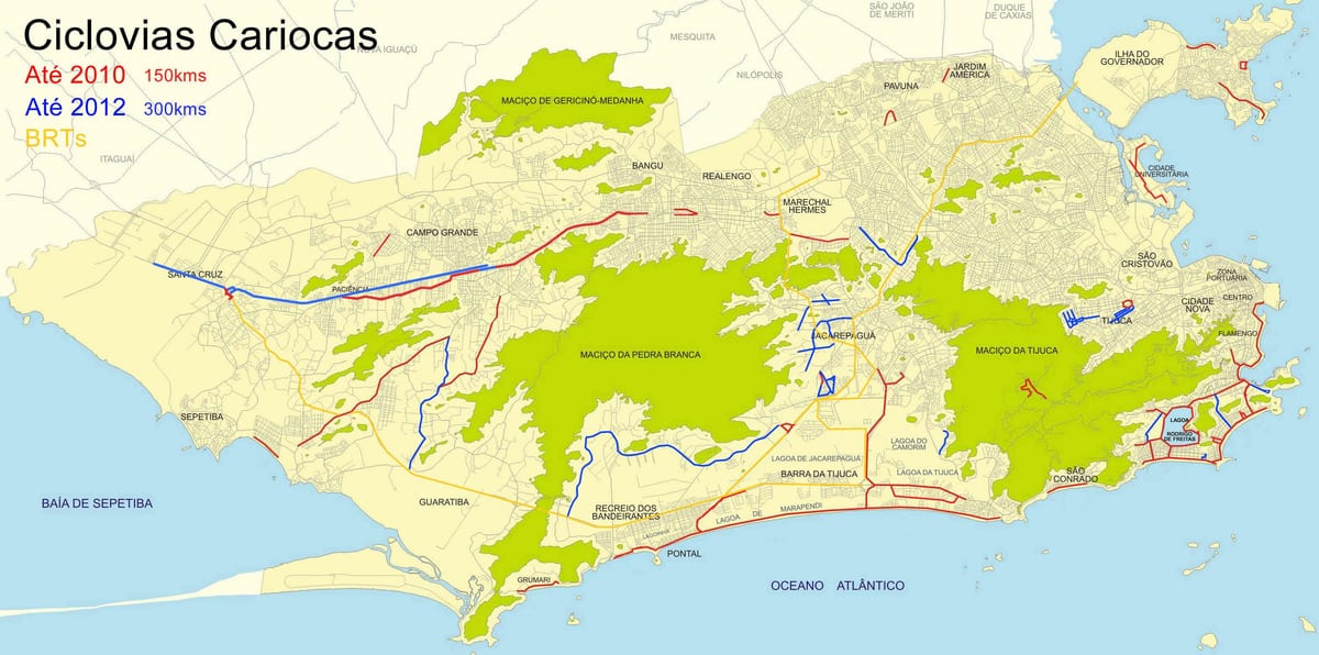 Río de Janeiro bicicleta mapa