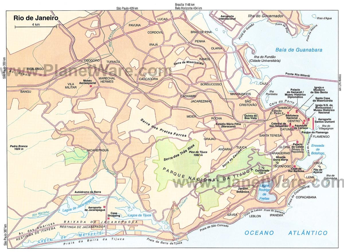 mapa de Río de Janeiro a la terminal de cruceros