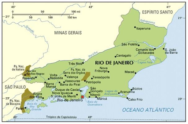 coordenadas de mapa de Río de Janeiro