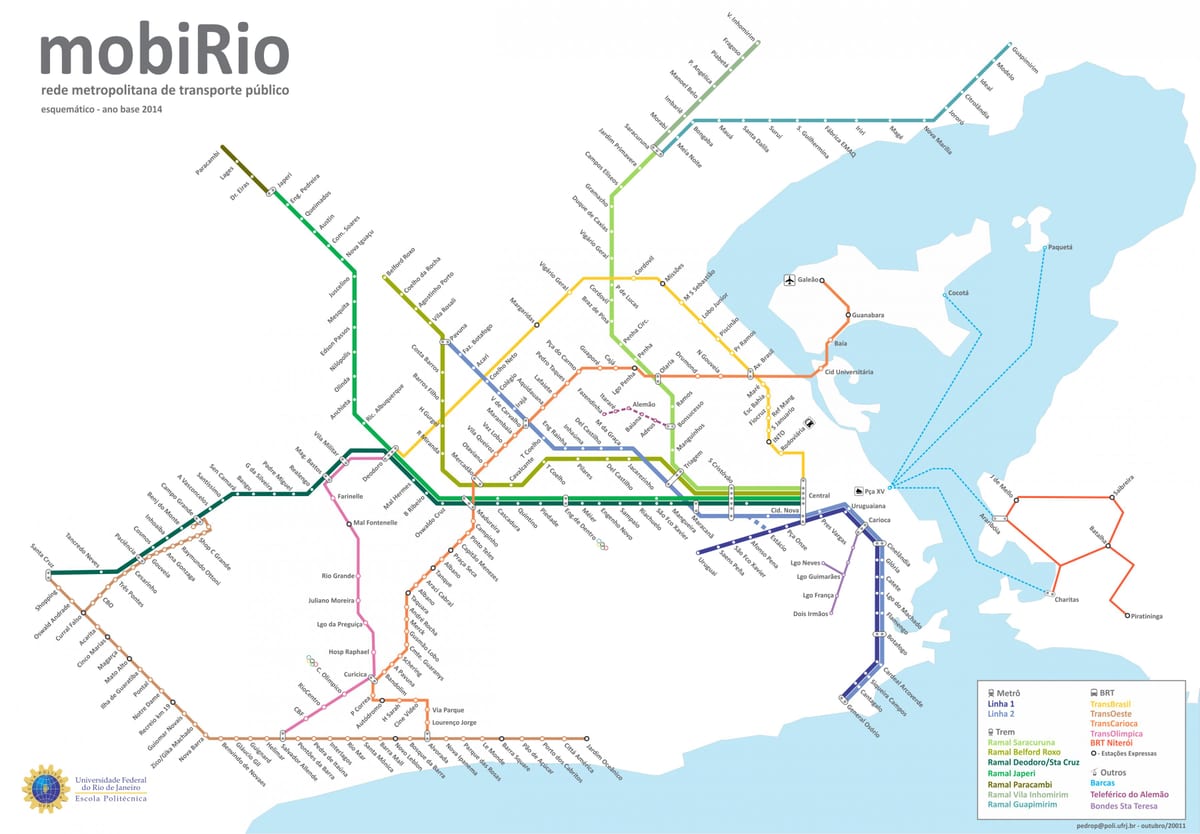 Rio de tren mapa