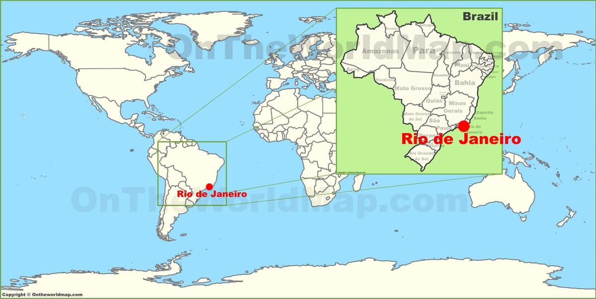 donde es el de Río de Janeiro, ubicada en el mapa del mundo