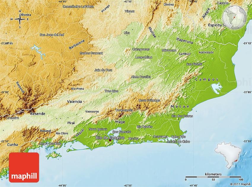 mapa geográfico de Río de Janeiro