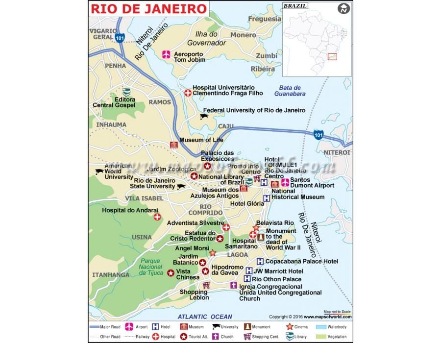 Río de Janeiro tienda mapa