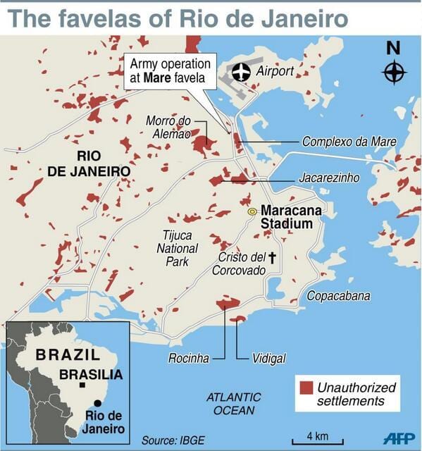favela de Río de Janeiro mapa