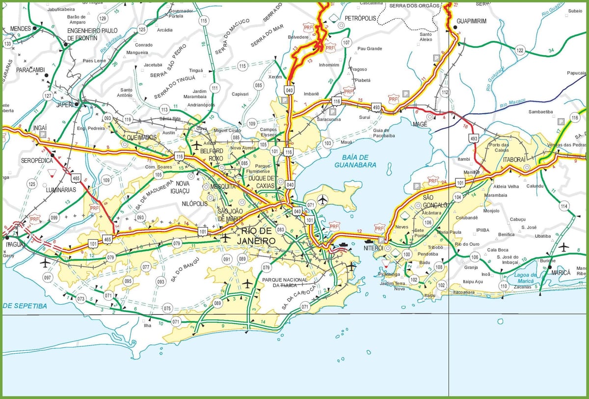 Río de Janeiro mapa de carreteras