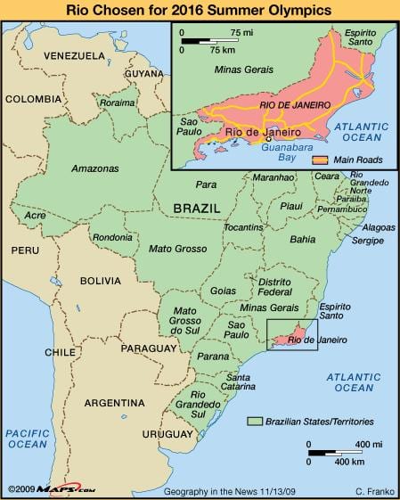 Río de los municipios mapa