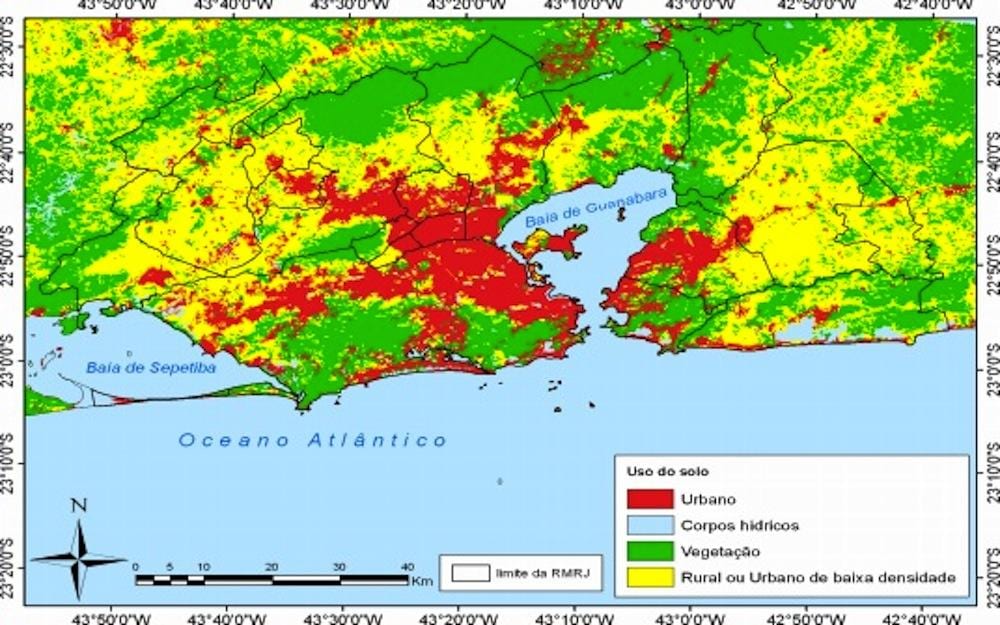 el mapa topográfico de Río