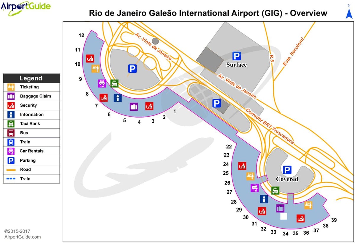 Aeropuerto en río de Janeiro mapa