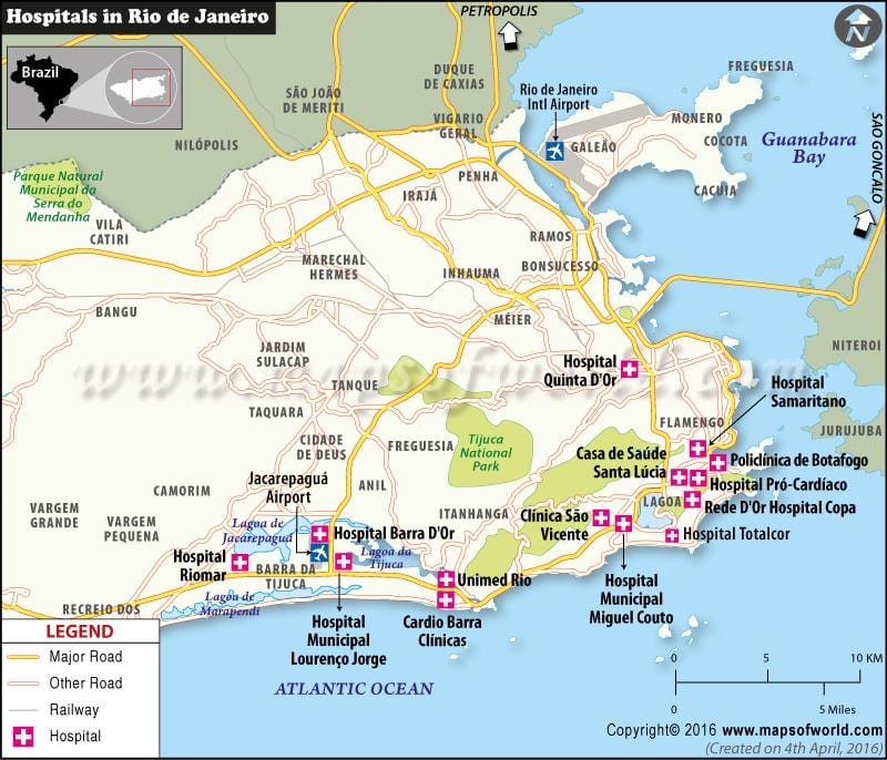Río de Janeiro hospital mapa